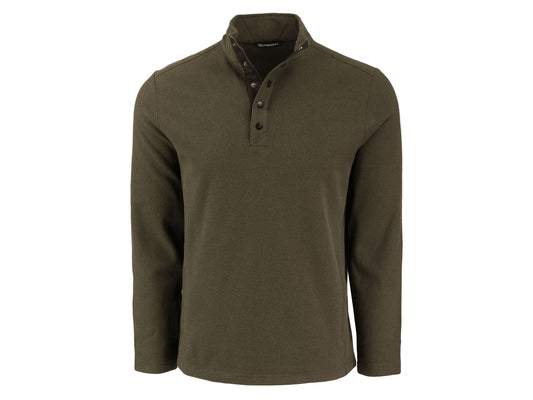 Cutter & Buck Hunts Point Recycled Fleece Mens Hybrid Snap Placket Pullover